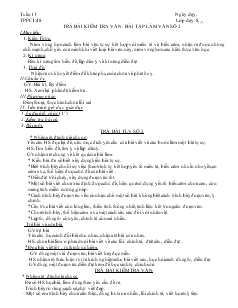 Giáo án Ngữ văn lớp 8 Tuần 13 Trả bài kiểm tra văn, bài tập làm văn số 2