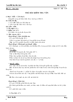 Giáo án Ngữ văn lớp 8 Tuần 33 Tiết 129 Bài 32 Trả bài kiểm tra văn