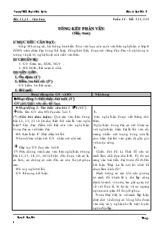 Giáo án Ngữ văn lớp 8 Tuần 34 Tiết 133, 134 Bài 33,34 Tổng kết phần văn (tiếp theo)