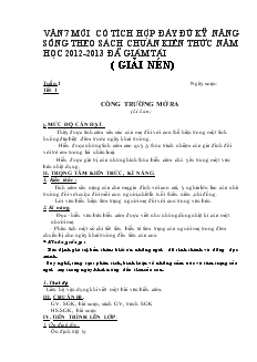 Giáo án Văn 7 mới có tích hợp đầy đủ kỹ năng sống theo sách chuẩn kiến thức năm học 2012-2013 đã giảm tải