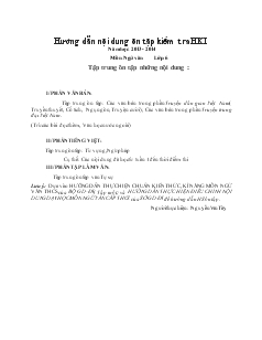 Hướng dẫn nội dung ôn tập kiểm tra học kỳ I năm học: 2013 - 2014 Môn: Ngữ văn lớp 6