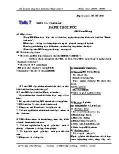 Kế hoạch dạy học bài học Ngữ văn 7 năm học: 2008 - 2009