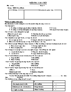Kiểm tra văn 1 tiết môn Văn 7