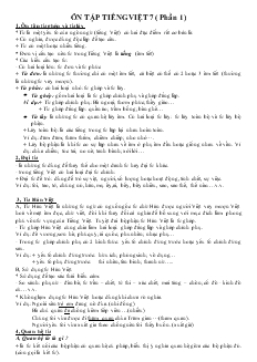 Ôn tập tiếng Việt 7 (phần 1)