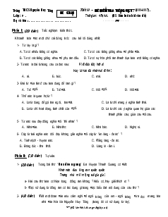 Tiết 46:  Đề kiểm tra Tiếng Việt 7 (năm 2006-2007) - Trường THCS Nguyễn Huy Tưởng