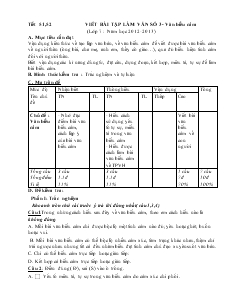 Tiết 51, 52: Viết bài tập làm văn số 3 - Văn biểu cảm (lớp 7: năm học 2012 - 2013)