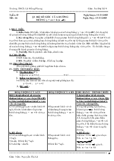 Bài 5 Hệ số góc của đường thẳng y = ax + b (a 0)