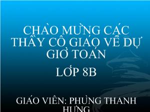 Bài giảng Đại số 8 Tiết 30 Luyện Tập