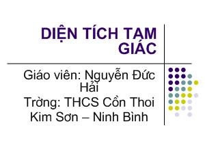 Bài giảng Hình học 8 Diện tích tam giác