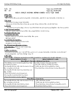 Bài giảng Môn Công nghệ lớp 8 - Tuần 2 - Tiết 3 - Bài 3 - Thực hành: Hình chiếu của vật thể