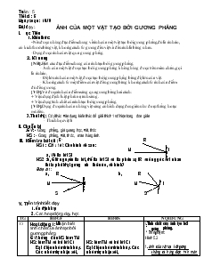 Bài giảng Môn Vật lý lớp 6 - Tuần 5 - Tiết 5 - Ảnh của một vật tạo bởi gương phẳng