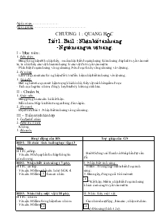 Bài giảng Môn Vật lý lớp 7 - Tiết 1 - Bài 1 : Nhận biết ánh sáng - Nguồn sáng và vật sáng (tiết 31)