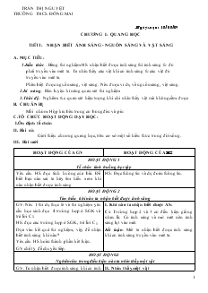 Bài giảng Môn Vật lý lớp 7 - Tiết 1: Nhận biết ánh sáng - Nguồn sáng và vật sáng (tiết 32)