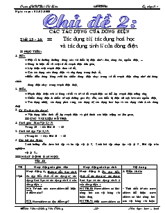 Bài giảng Môn Vật lý lớp 7 - Tiết 15 - 16: Tác dụng từ, tác dụng hoá học và tác dụng sinh lí của dòng điện