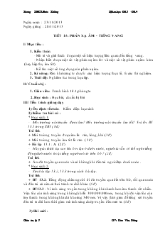 Bài giảng Môn Vật lý lớp 7 - Tiết 15: Phản xạ âm - Tiếng vang (tiết 2)
