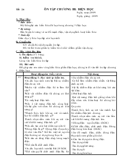Bài giảng Môn Vật lý lớp 7 - Tiết 26 - Ôn tập chương III: Điện học