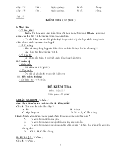 Bài giảng Môn Vật lý lớp 7 - Tiết 27 - Kiểm tra ( 45 phút )