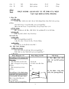 Bài giảng Môn Vật lý lớp 7 - Tiết 6 - Bài 6 - Thực hành : Quan sát và vẽ ảnh của một vật tạo bởi gương phẳng (tiếp)