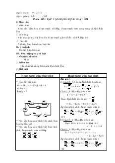 Bài giảng Môn Vật lý lớp 9 - Tiết 6: Bài tập vận dụng định luật Ôm