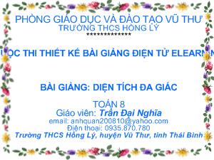 Bài giảng Toán 8  Diện tích đa giác