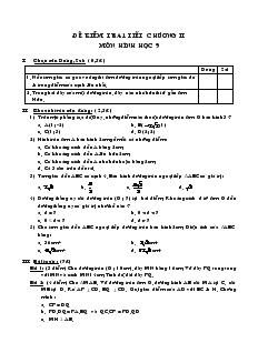 Bài kiểm tra 1 tiết chương II môn Hình học 9 Trường THCS Chu Văn An