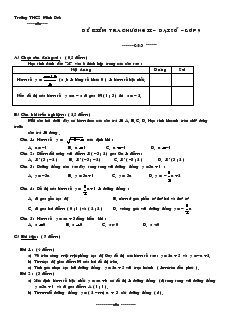 Bài kiểm tra 1 tiết Đại số 9 Chương 2 Trường THCS Minh Đức
