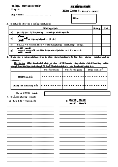 Bài kiểm tra 15 phút môn: Toán 8 - Trường THCS Giao Tiến