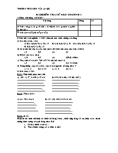 Bài kiểm tra số học Chương 2 Trường THCS Chu Văn An