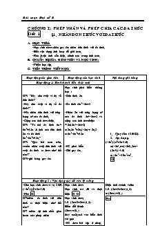 Bài soạn Đại số 8 học kỳ I