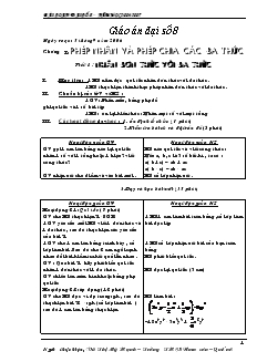 Bài soạn đại số 8 năm học 2006-2007 trường THCS Nam Sơn – Quế Võ