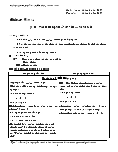 Bài soạn Đại số 8 năm học 2008 – 2009 Tiết 42 Phương trình bậc nhất một ẩn và cách giải