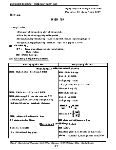 Bài soạn Đại số 8 năm học 2008 – 2009 Tiết 44 Luyện tập