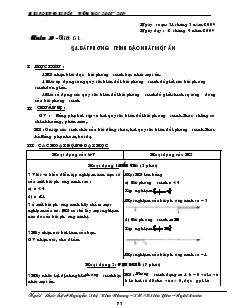 Bài soạn Đại số 8 năm học 2008 – 2009 Tiết 61 Bất phương trình bậc nhất một ẩn