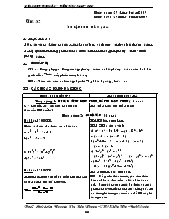Bài soạn Đại số 8 năm học 2008 – 2009 Tiết 65 Ôn tập cuối năm ( tiết 1)