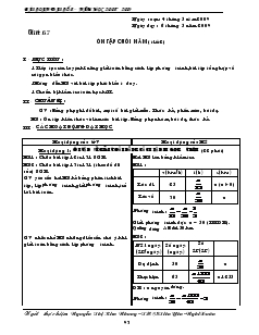 Bài soạn Đại số 8 năm học 2008 – 2009 Tiết 66 Ôn tập cuối năm ( tiết 2)