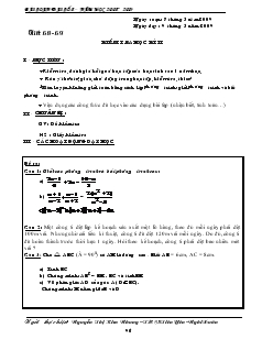 Bài soạn Đại số 8 năm học 2008 – 2009 Tiết 68, 69 Kiểm tra học kì II