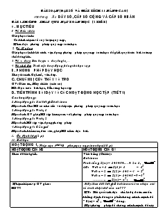 Bài soạn (Đại số và giải tích 11-Nâng cao) - Chương 3: Dãy số, cấp số cộng và cấp số nhân