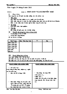 Bài soạn Sinh 9 Năm học 2011-2012 Trường THCS Sơn ninh