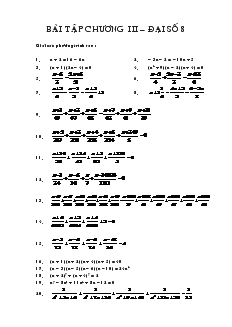 Bài tập chương III – Đại số 8