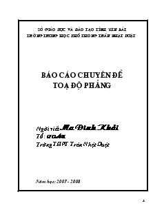 Báo cáo Chuyên đề toạ độ phẳng