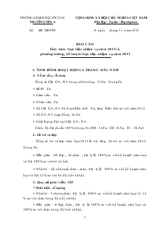 Báo cáo Tình hình thực hiện nhiệm vụ năm 2013 và phương hướng, kế hoạch thực hiện nhiệm vụ năm 2013