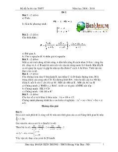 Bộ đề ôn thi vào THPT năm học 2009 - 2010