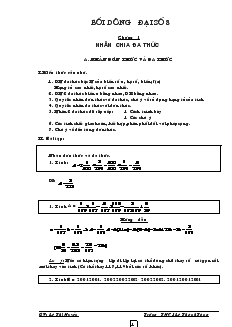 Bồi dưỡng Đại số 8 - Chương 1 nhân chia đa thức