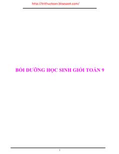 Bồi dưỡng học sinh giỏi toán 9