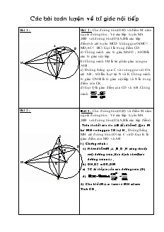 Các bài toán luyện về tứ giác nội tiếp