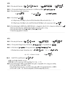 Các đề luyện thi học kỳ II môn Toán 11