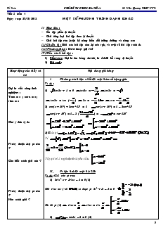 Chủ đề tự chọn Đại số 11 - Tiết 5 - Tuần 4: Một số phương trình dạng khác