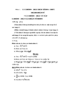 Chuyên đề Các phương pháp phân tích đa thức thành nhân tử