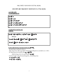 Chuyên đề Nhị thức Newton và ứng dụng