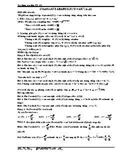 Chuyên đề: Parabol(p) y = ax2 (a0)